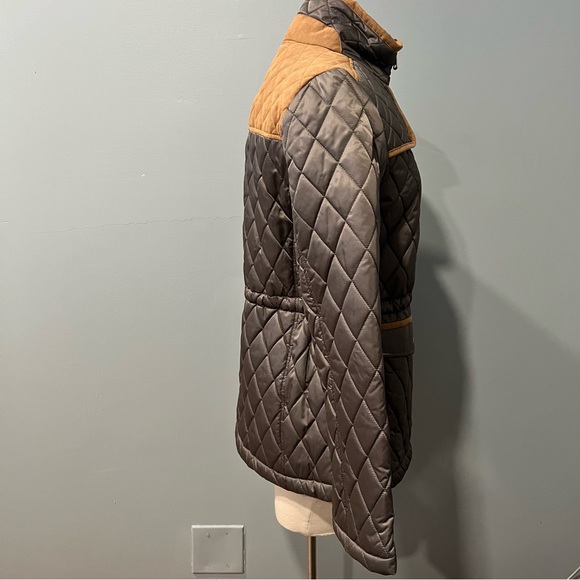 Vince Camuto Brown & Olive Quilted Military Style Field Jacket Size Medium - Picture 2 of 11